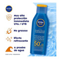 Protector solar corporal NIVEA Protect & Moisture resistente al agua FPS 50 125 ml