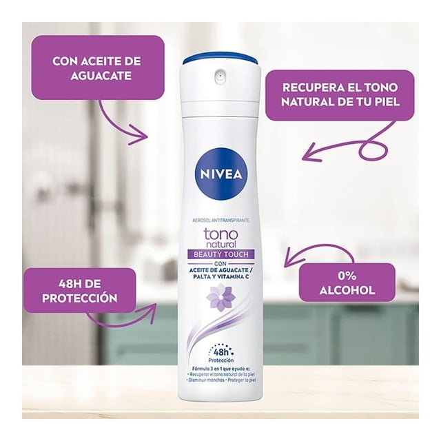 Antitranspirante NIVEA Beauty Touch tono natural beauty touch spray 150 ml