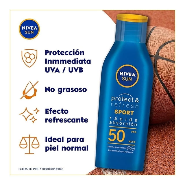 Protector solar corporal NIVEA SUN Protect & Refresh resistente al agua y al sudor con fps 50 200 ml