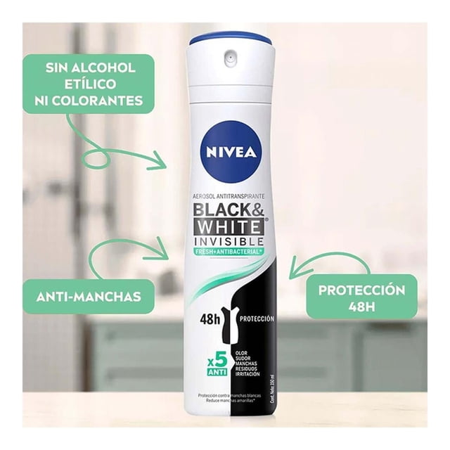 Antitranspirante NIVEA Black & White invisible black & white fresh spray 150 ml